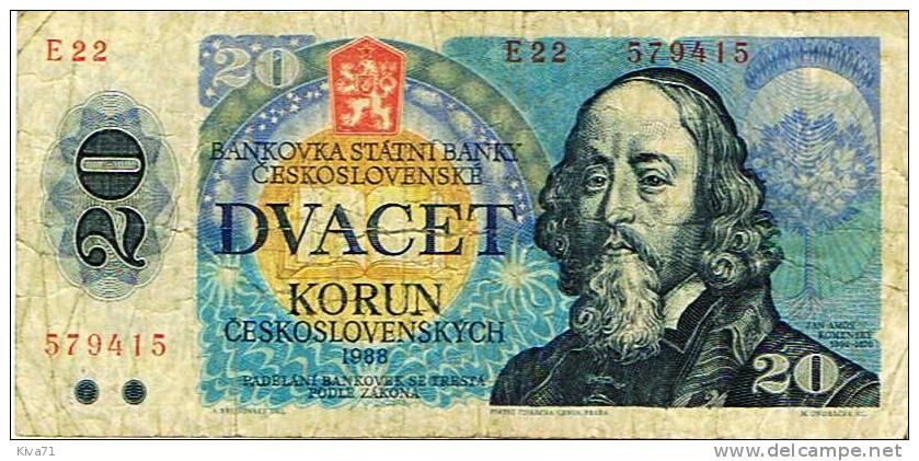 20 Korun   "Tchécoslovaquie"     1986      Ro 70 - Tchécoslovaquie