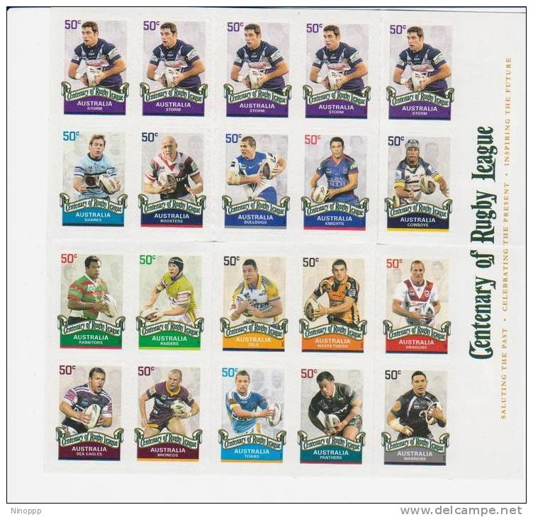 Australia-2008 Centenary Rugby League Booklet - Markenheftchen