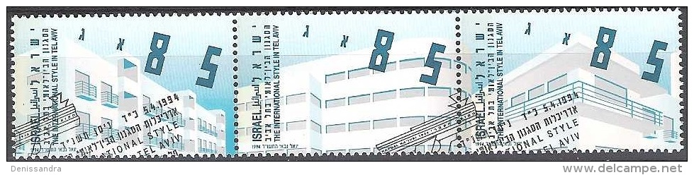 Israel 1994 Michel 1295 - 1297 O Cote (2007) 1.95 Euro Architecture Tel Aviv - Used Stamps (without Tabs)