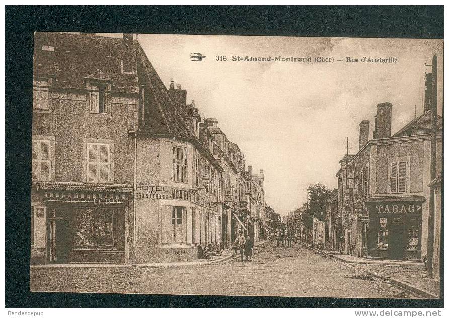 Saint Amand Montrond (18) - Rue D' Austerlitz ( Animée Hôtel Des Trois Perdrix Bureau De Tabac N°318) - Saint-Amand-Montrond