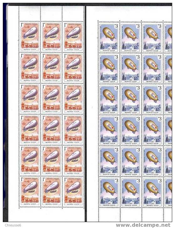 Russie ** Feuilles De 36 Timbres - Série N° 5877 à 5881  Dirigeables - Sonstige (Luft)