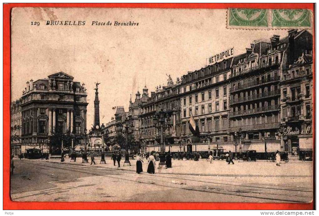 * Brussel - Bruxelles - Brussels * Capitale Belgique, Place De Brouckère, Tramway, Vieux Tram, Oldtimer, Koets,metropole - Cafés, Hôtels, Restaurants