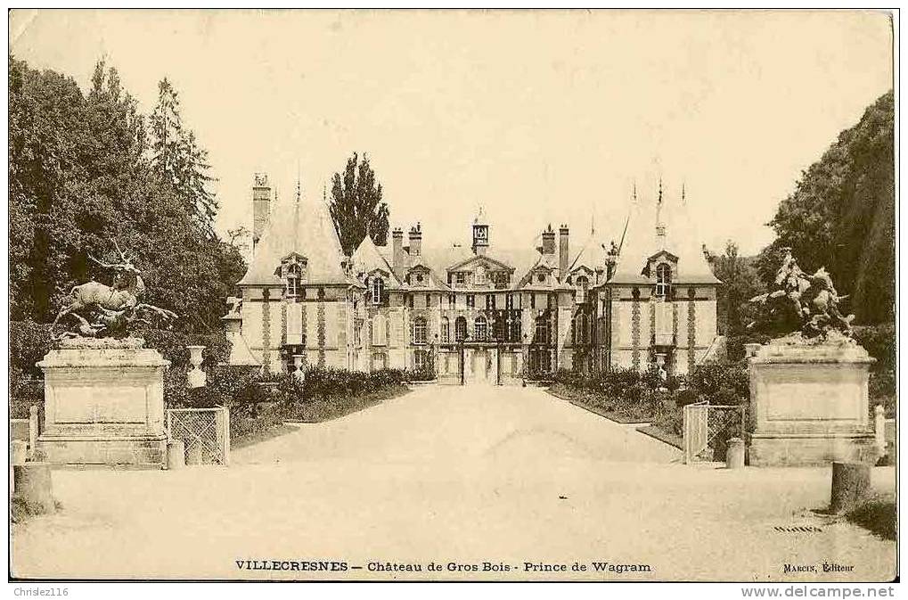 94 VILLECRESNES Château Du Gros Bois Prince De Wagram  Beau Plan  1905 - Villecresnes