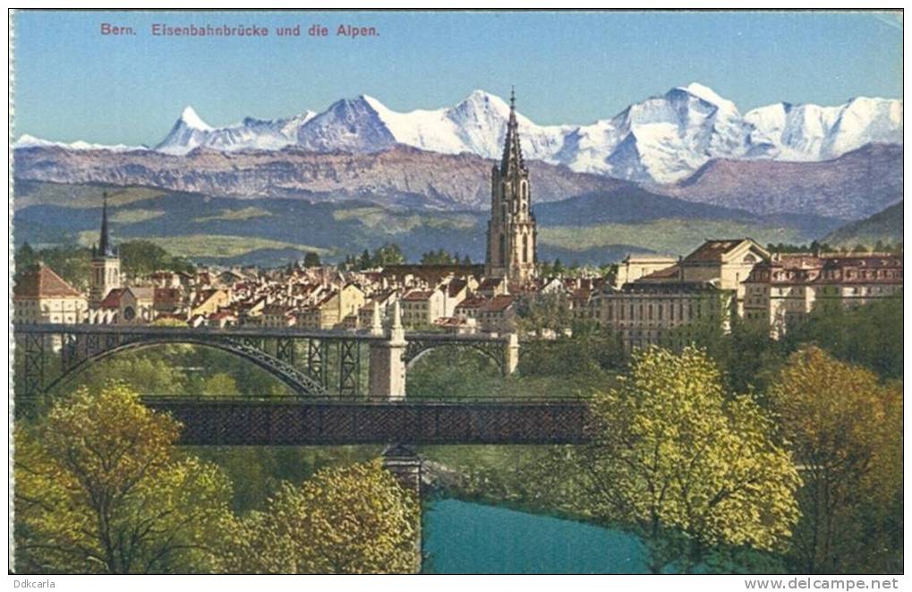 Bern - Eisenbahnbrücke Und Die Alpen - Bern
