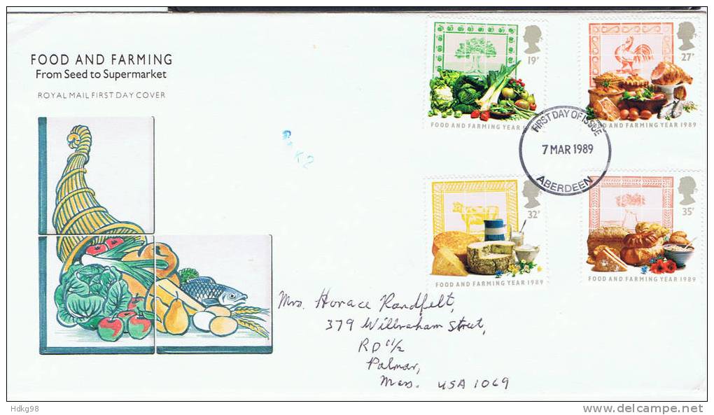 GB Großbritannien 1989 Mi 1194-97 FDC - 1981-1990 Decimal Issues