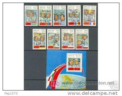 LAOS 1983 - DIA DE LA ASTRONAUTICA - COSMOS - SOYUZ - YVERT Nº 466/474 + BLOCK - 72 - Asie