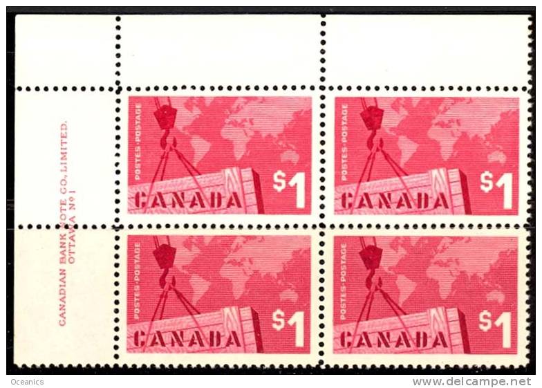 Canada (Scott No. 411 - Export) [**] Bloc Inscription / Plate Bloc - Neufs