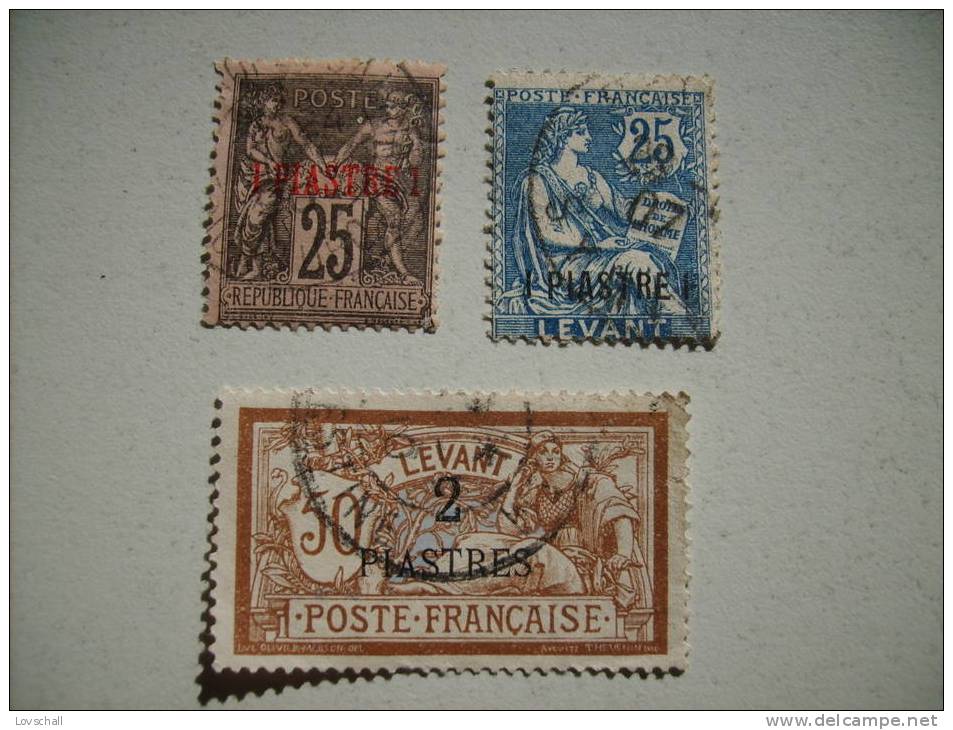 Levant. Timbres De France Surch. (3stk) - Sonstige & Ohne Zuordnung