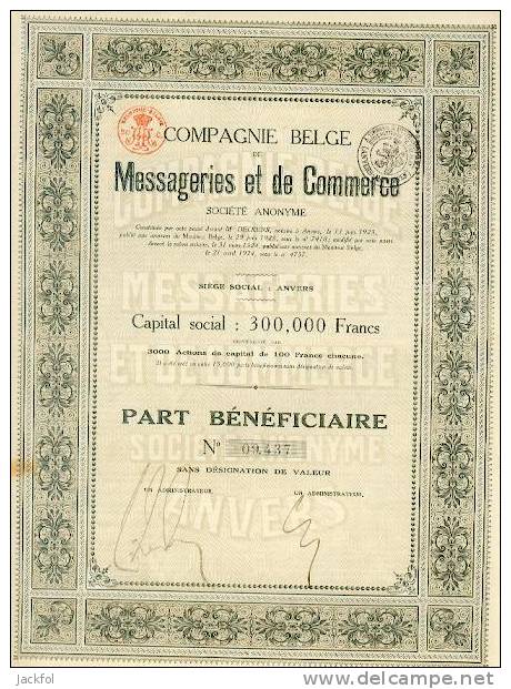 Compagnie Belge De Messageries Et De Commerce - Autres & Non Classés