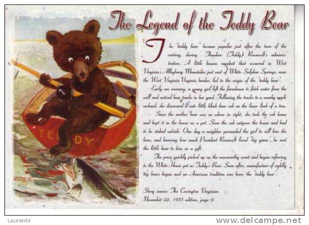Teddy Bear Postcard - Carte Postale D´ours En Peluche - Ours