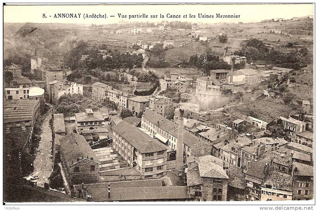 ANNONAY - (Ardèche) - Vue Partielle Sur La Cance Et Les Usines Mezonnier. - Annonay