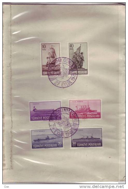 TURCHIA 1949 - Yvert 1087/92 - Cartoncino - Annullo Speciale Illustrato - Giornata Della Marina - Covers & Documents