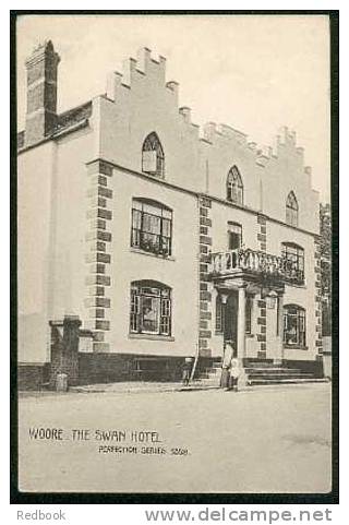 Early Postcard The Swan Hotel Woore Shropshire Salop People´s Boot Mart  - Ref A25 - Shropshire