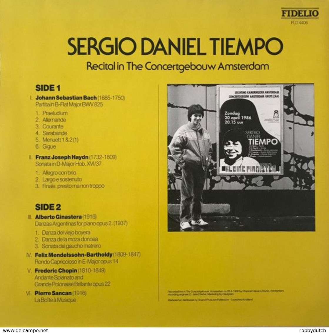 * LP * SERGIO DANIEL TIEMPO - RECITAL IN THE CONCERTGEBOUW AMSTERDAM (digital Recording Ex-!!!) - Klassiekers