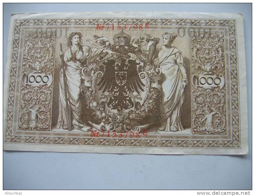 BILLETS DE BANQUE ALLEMAGNE DEUTSCH  1000 REICHSBANKNOTE  DE 1910 - 1.000 Mark