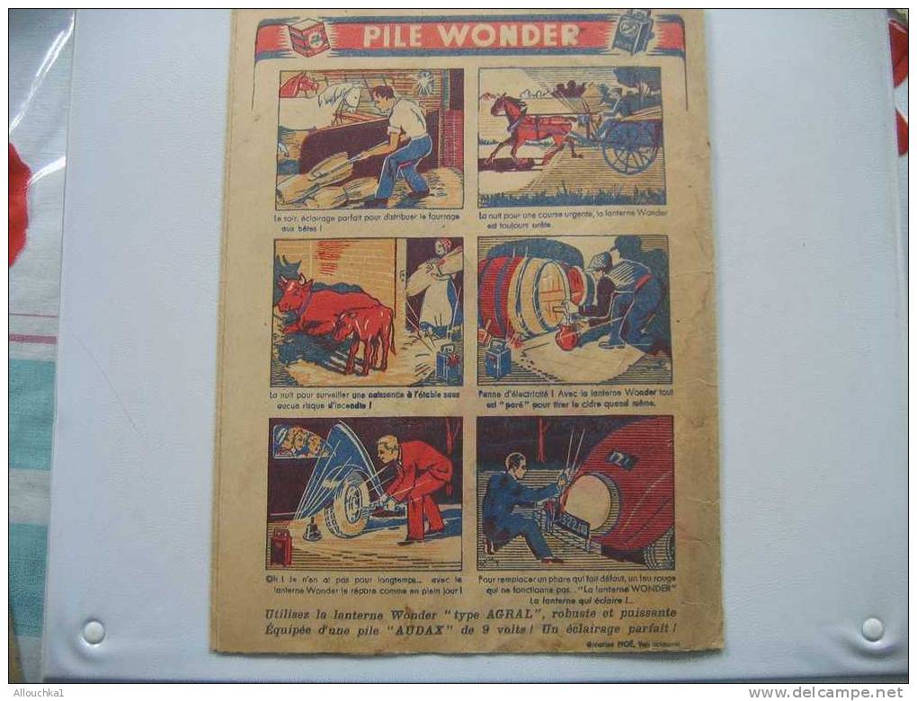 PROTEGE CAHIER PUBLICITAIRE DE LA PILE WONDER QUI NE S' USE QUE SI L' ON  S'EN SERT 1948 - Protège-cahiers