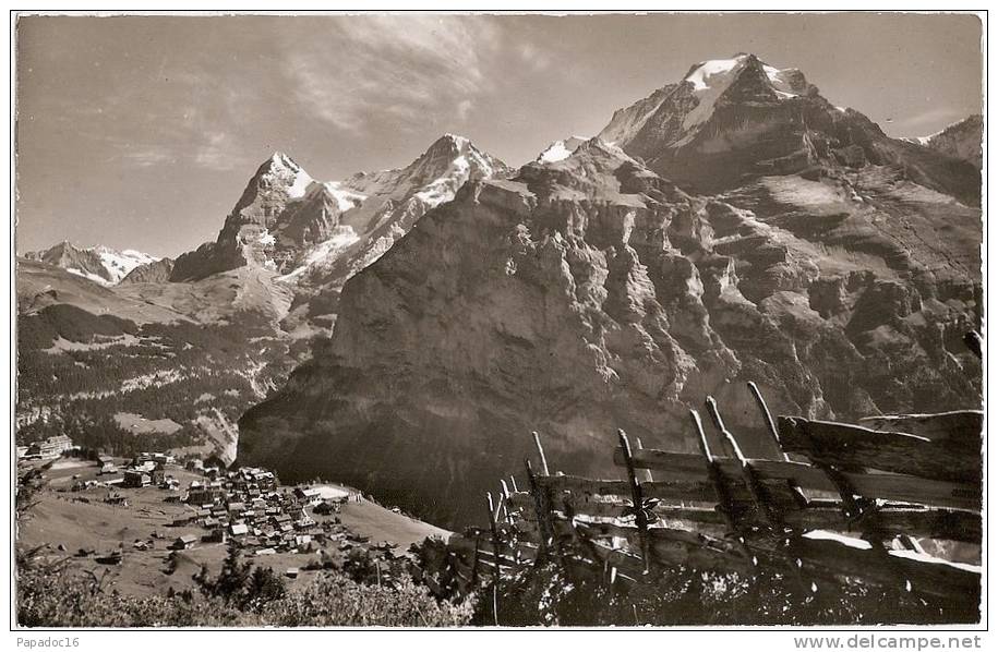 CH - BE - Mürren 1645 M - Wetterhörner - Eiger - Mönch - Jungfrau - HMAK / CPSM (ungelaufen / Non Circulée) - Mürren