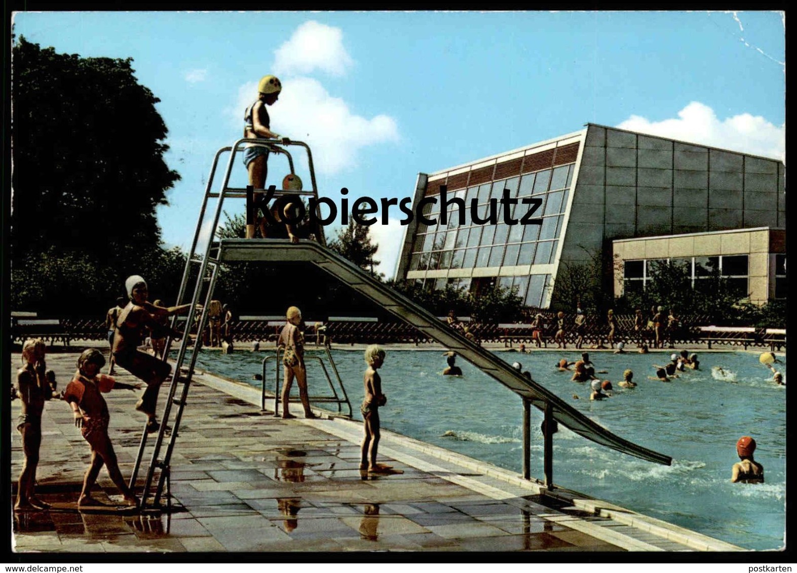 ÄLTERE POSTKARTE SALZGITTER-LEBENSTEDT FREIBAD & HALLENBAD Piscine Enfants Bademode Mode Balnéaire Vogue Fashion Cpa - Salzgitter