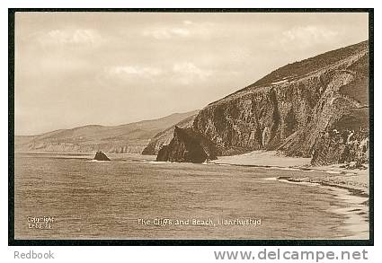 Early Postcard The Cliffs & Beach Llanrhystyd Cardigan Cardiganshire Wales - Ref A28 - Cardiganshire