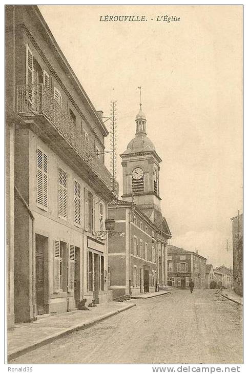 CP 55 LEROUVILLE L´église (rue, Commerce) - Lerouville
