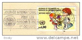 E055 - ONU UNO GENEVE N°221 LETTRE 10/12/1992 PERSONNES AGEES - Lettres & Documents