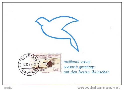 E046 - U.N. GENEVE N°133 GREETING CARD - Used Stamps