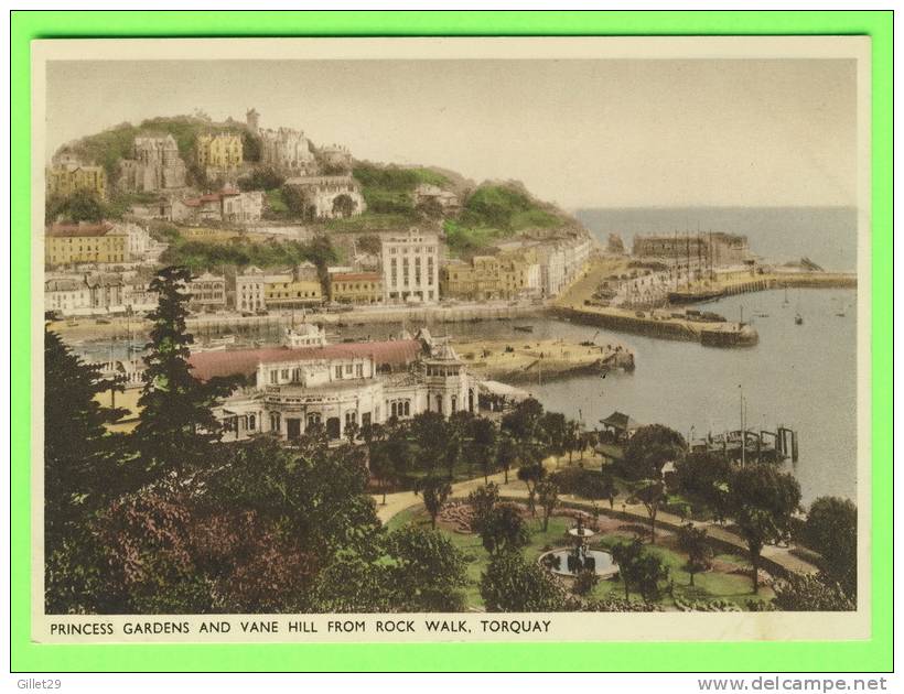 TORQUAY, DEVON, UK - PRINCESS GARDENS AND VANE HILL FROM ROCK WALK - - Torquay