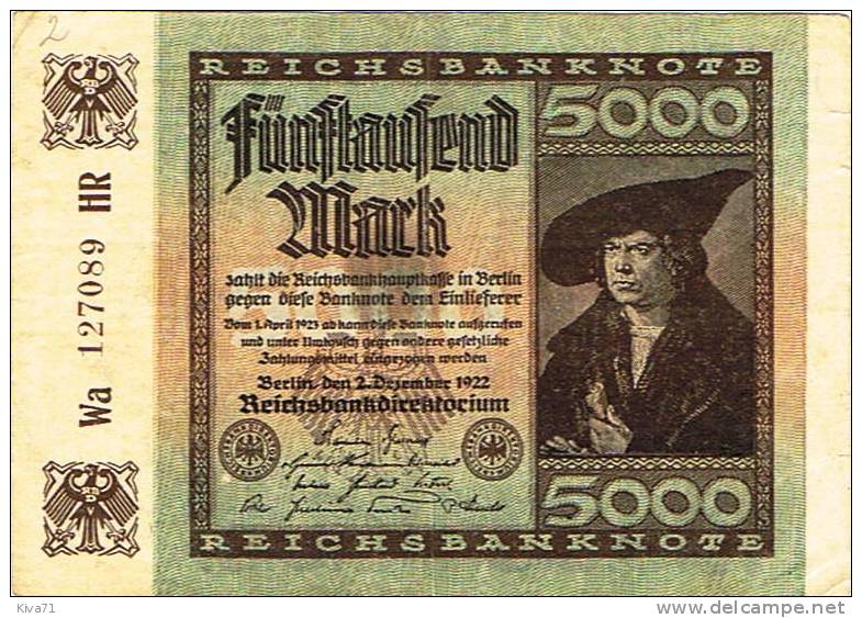 5000  Mark " Allemagne"  2 Décembre 1922   Bc 6 - 5000 Mark