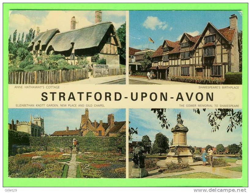 STRATFORD-UPON-AVON, ENGLAND - 4 MULTIVIEWS - COTMAN-COLOR SERIES POSTCARDS - - Stratford Upon Avon