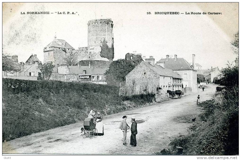 CPA - Bricquebec (50) - Lot De 2 CP - La Route De Carteret - L'ensemble Du Château - La Normandie - Bricquebec