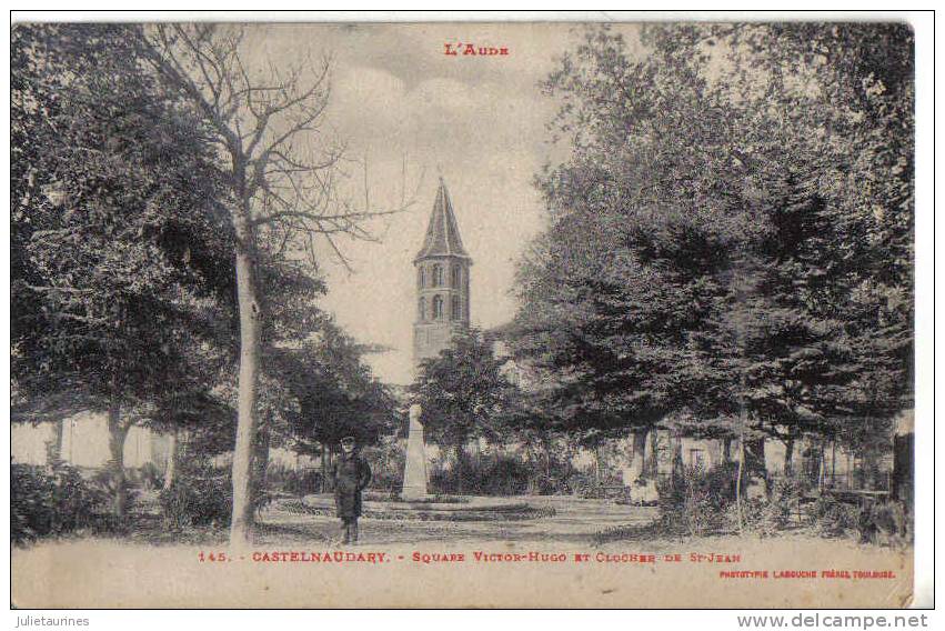 Castelnaudary-square Victor-hugo Rt Clocher St-jean Cpa Bon état - Castelnaudary