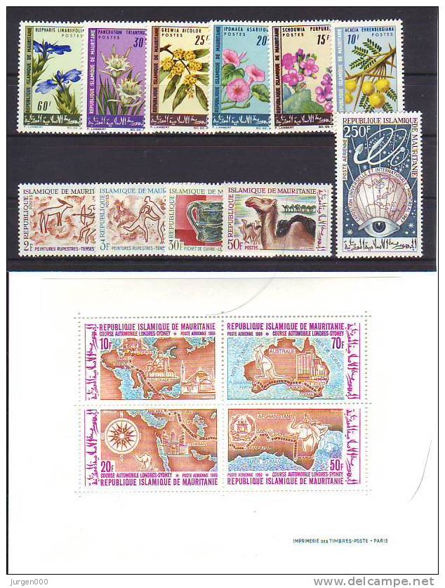 Nr 282/287, 294/297, 307, BL6 **, Michel = 19 Euro (Z16178) - Mauritanie (1960-...)