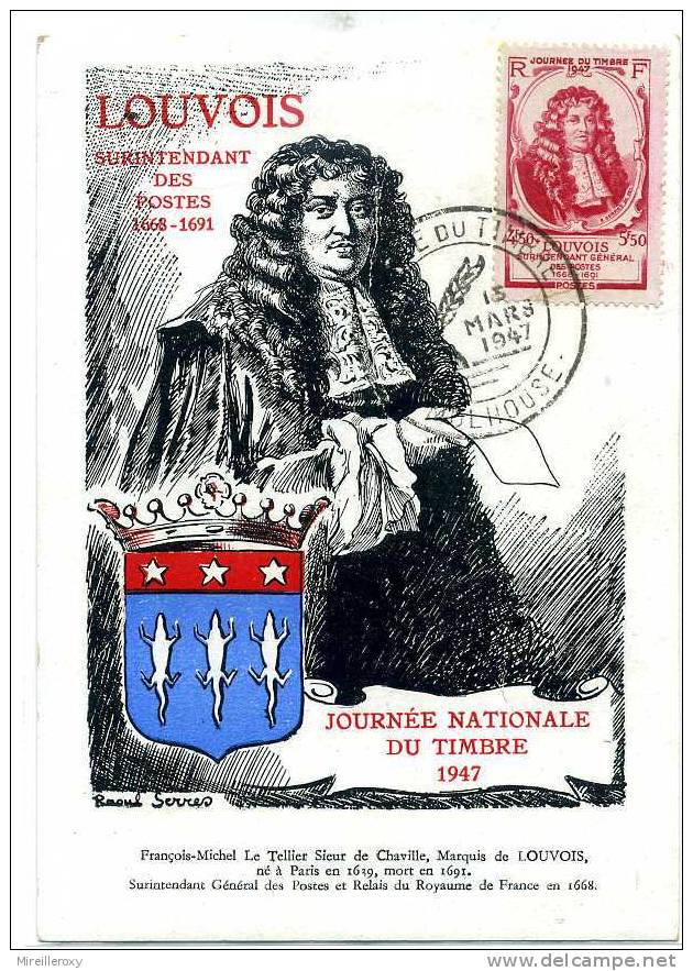 POSTE / FACTEUR  / BRIEFTRAGER /  JOURNEE DU TIMBRE 1947 / MULHOUSE / LOUVOIS - Autres & Non Classés