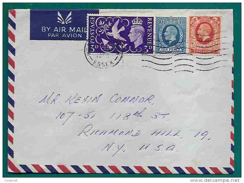 UK - GEORGE V + GEORGE VI - VF COVER To NEW JERSEY - SG # 442 - 448 And 492 - Briefe U. Dokumente