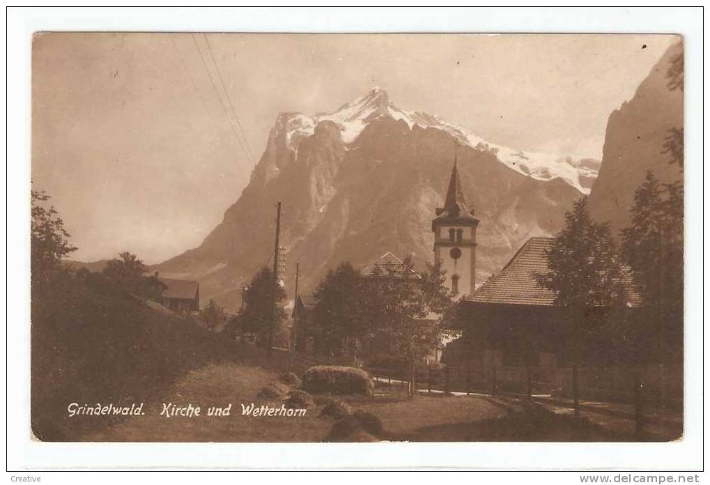 Grindelwald - Kirche Und Wetterhorn 1921 - Grindelwald