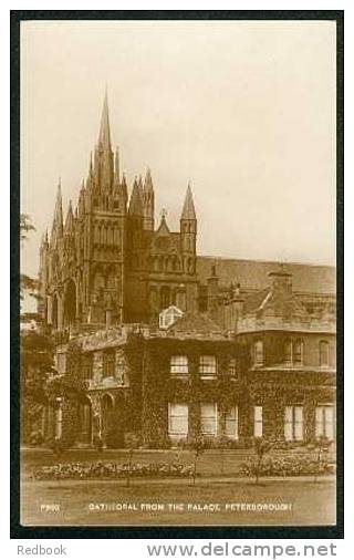 Real Photo Postcard Cathedral From The Palace Peterborough Cambridge Cambridgeshire - Ref A35 - Cambridge