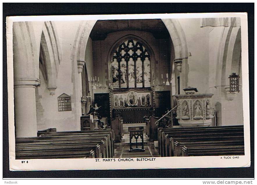 Real Photo Raphael Tuck Postcard St Mary´s Church Bletchley Buckingham Buckinghamshire - Ref A36 - Buckinghamshire