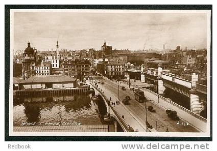 Real Photo Postcard George V Bridge & Railway Station Approach  - Ref A36 - Lanarkshire / Glasgow