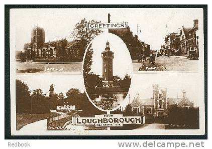 Real Photo Postcard Loughborough Market Carillon & Queens Park Leicester Leicestershire - Ref A39 - Otros & Sin Clasificación