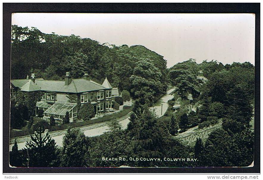 1916 Postcard Beach Road & Buildings Old Colwyn Bay Denbigh Denbighshire Wales - Ref 40a - Denbighshire