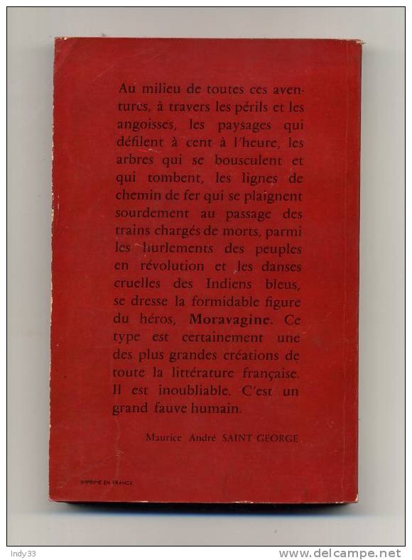 - "MORAVAGINE"  PAR B. CENDRARS . LE LIVRE DE POCHE N°275  1957 - Aventura