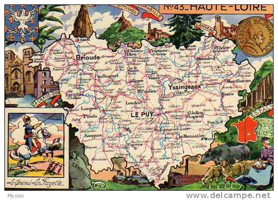 43 Haute Loire Carte Du Département - Autres & Non Classés