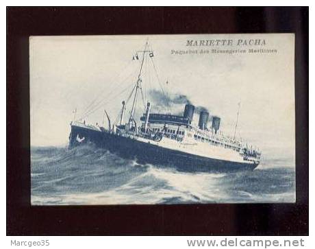 26128 Mariette Pacha Paquebot Des Messageries Maritimes Pas D'édit.belle Carte - Dampfer