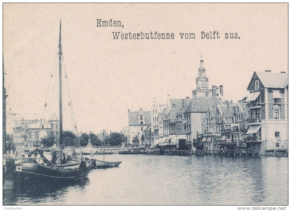 ALTE POSTKARTE EMDEN WESTERBUTFENNE VOM DELFT AUS Segelschiff Schiff Sailing Ship Clipper Bateau à Volies Cpa Postcard - Emden