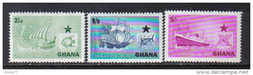 2 - GHANA 1957 , Compagnia Black Star Line Serie N. 14/16  *** - Schiffahrt