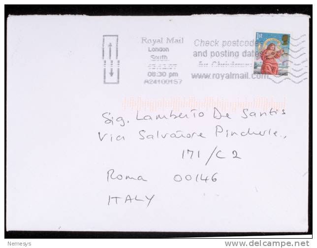 COVER TO ITALY - Postmark Collection