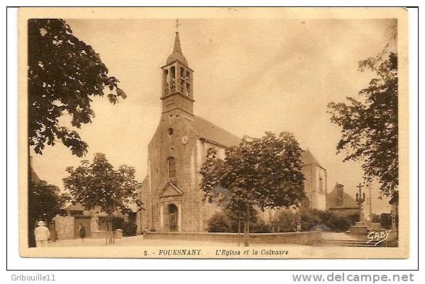 FOUESNANT   -   ** L´EGLISE ET LE CALVAIRE **   -    Editeur: GABY Et ARTAUD   N° 8 - Fouesnant