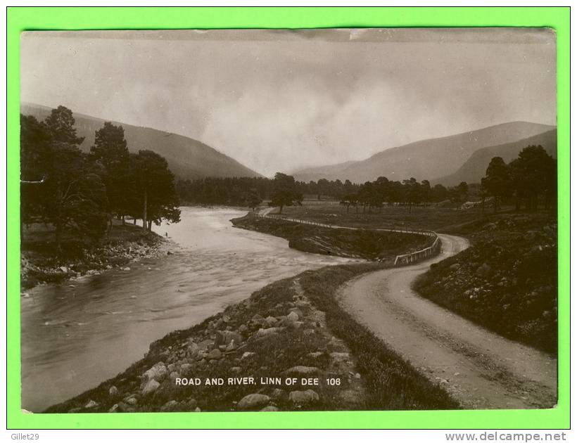 LINN OF DEE, UK  - ROAD AND RIVER - CARD TRAVEL IN 1926 - - Aberdeenshire