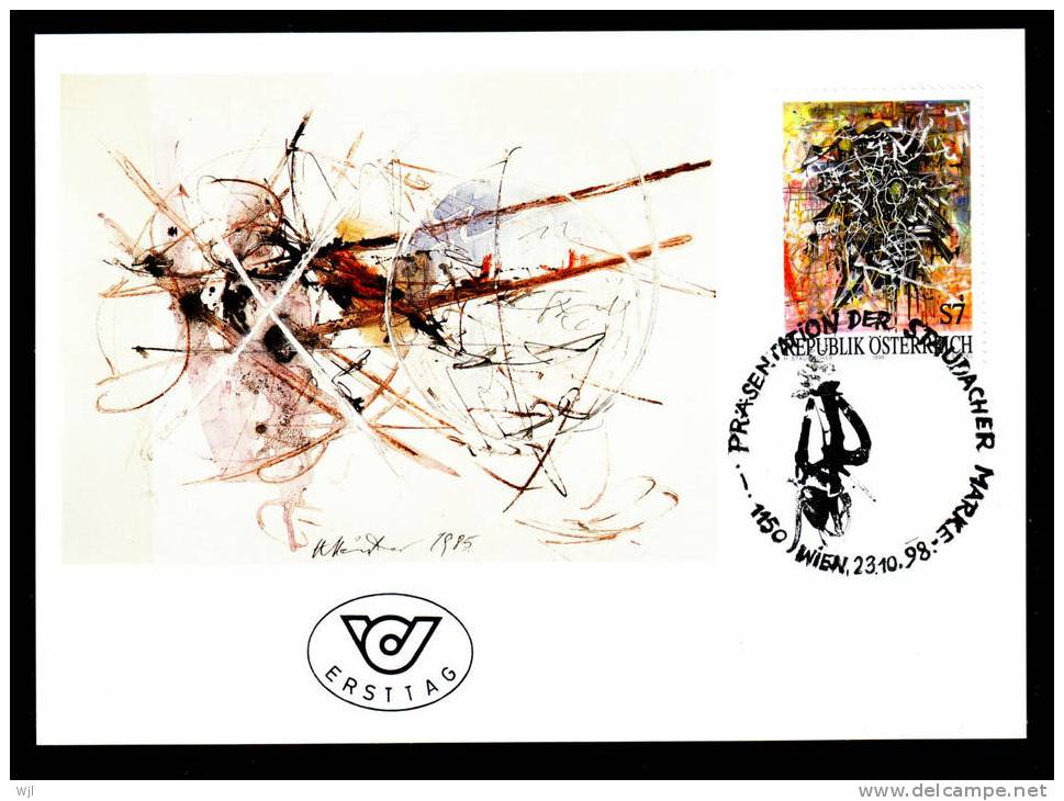 FDC - Autriche - 23-10-1998 - YT N° 1771 (A1037) - Art,tableau, Peinture De Hans Staudacher "My Garden" - Maximumkarten (MC)