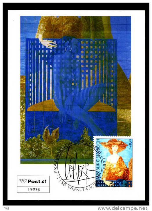FDC - Autriche - 14-09-2000 - YT N° 1854 (A1083) - Art, Tableau, Peinture De Helmut Leherb "The Continents" - Maximumkarten (MC)